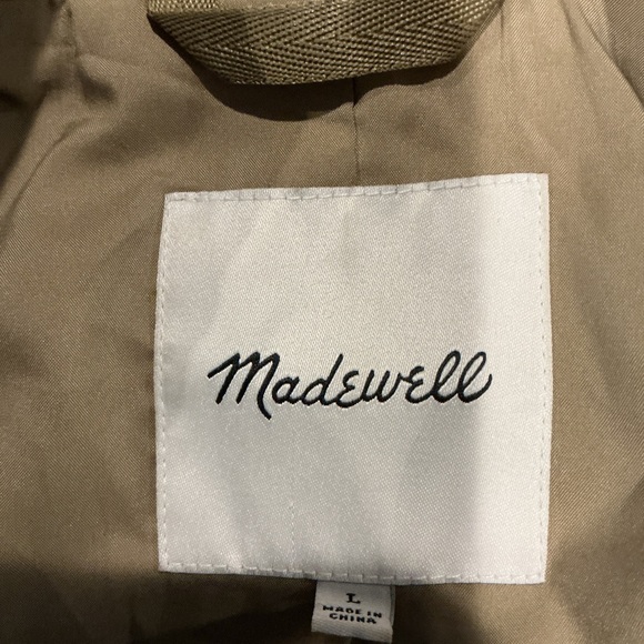 Madewell Belted Blazer Jacket Womens Large Tan Modal Blend Tie Waist Lightweight - Picture 4 of 11